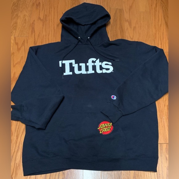 Men’s XL TUFTS Santa Cruz Champion 50/50 Cotton/Poly Pocket Hoodie Sweatshirt - Picture 7 of 12